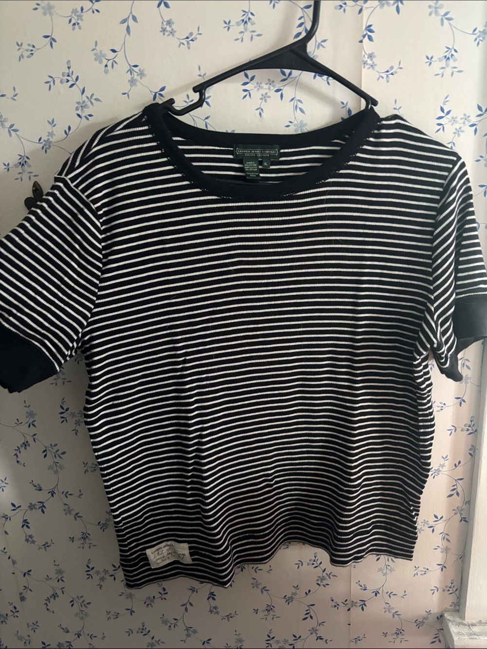 Ralph Lauren Black and White Striped Short Sleeve Tee